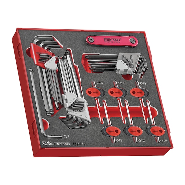 Teng Tools TEDHT42 - 42 Piece Hex and TX Key Set in EVA Tray TEDHT42 - main